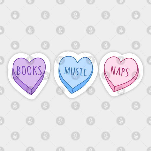 I love Books, Music & Naps Sticker by FandomizedRose